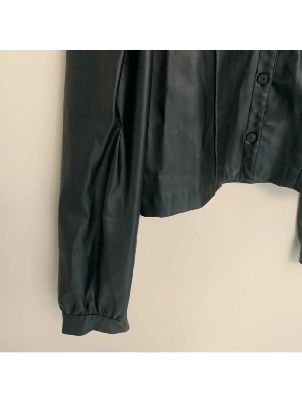 Zara Black Faux Leather Cropped Jacket  XXL - Picture 12 of 14